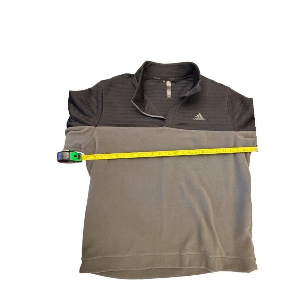 Adidas Fleece Half-Zip Pullover Jacket Gray Black Color Block Design - Picture 6 of 7